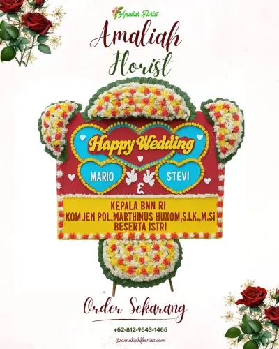 Karangan Papan Bunga Pernikahan di Babadan
